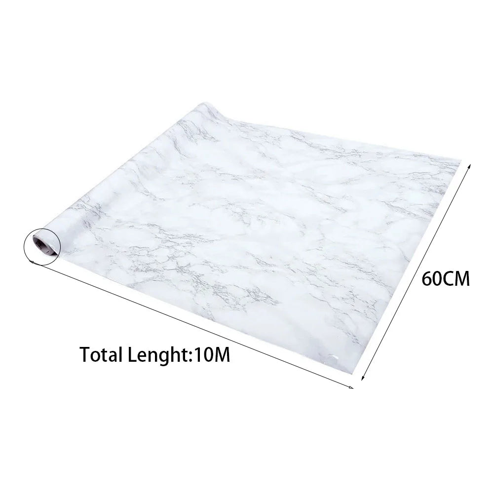 Peel-and-Stick Marble PVC Wallpaper for Kitchen, Counters, and Tables