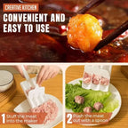 4-Row Meatball Maker – Plastic Patty & Fish Ball Scoop for Homemade Meatballs