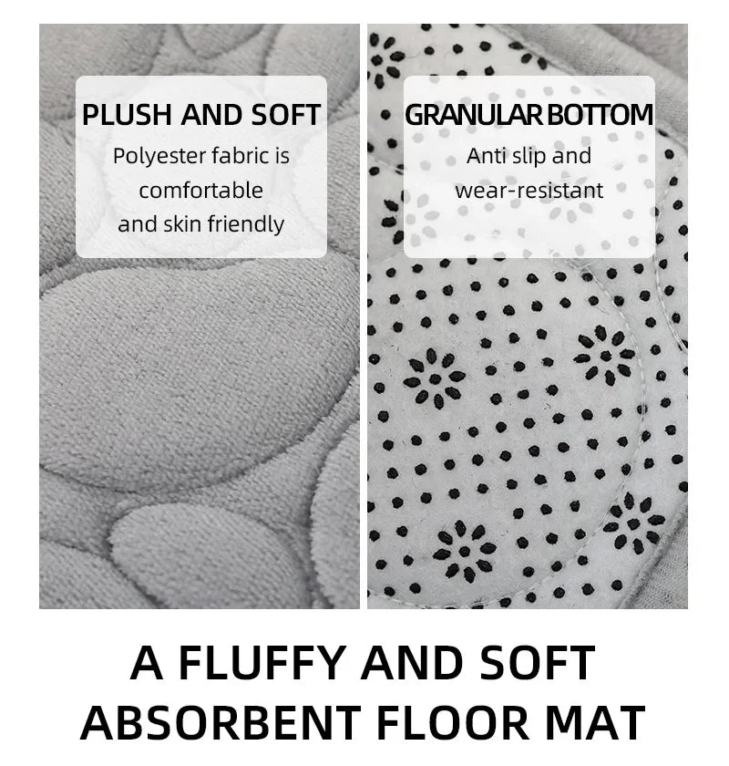 3-Piece Microfiber Bathroom Mat Set Non-Slip Absorbent Floor Rugs Soft and Comfortable