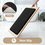 2-Piece Striped Bathroom Mat Set Non-Slip Absorbent Microfiber Floor Rugs Machine Washable