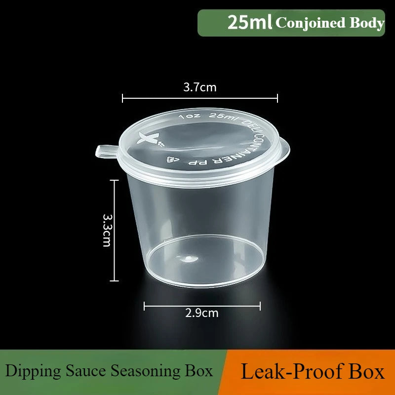 Reusable Double Compartment Snack & Condiment Container – Leak-Proof Plastic Storage Box