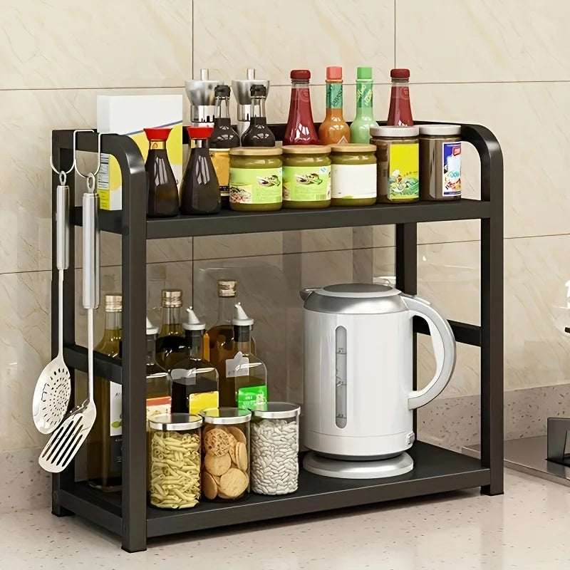 Tiered Metal Countertop Shelf – Multipurpose Reusable Storage Organizer