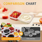 Reusable Double Compartment Snack & Condiment Container – Leak-Proof Plastic Storage Box