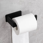 Self-Adhesive Stainless Steel Toilet Paper Holder Black Finish for Bathroom