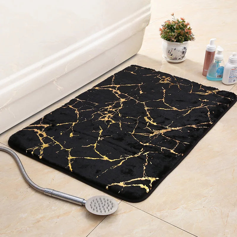 Modern Rectangle Washable Floor Mat – Non-Slip Bathroom, Bedroom & Living Room Rug