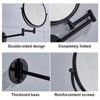 360° Rotating Double-Sided Wall Mirror with 3X Magnification and Flexibility