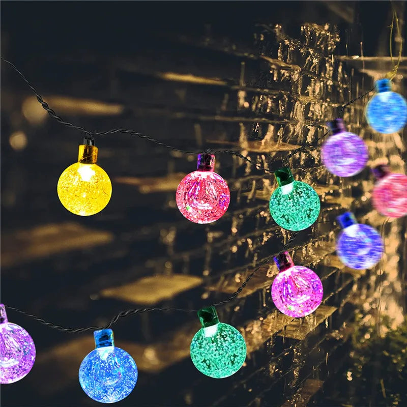 Solar LED Ball String Lights 5M IP65 Waterproof Holiday Decor