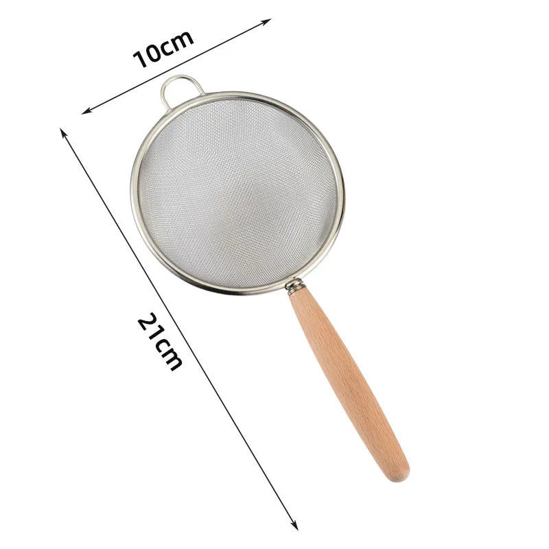 304 Stainless Steel Mesh Filter Spoon with Wooden Handle