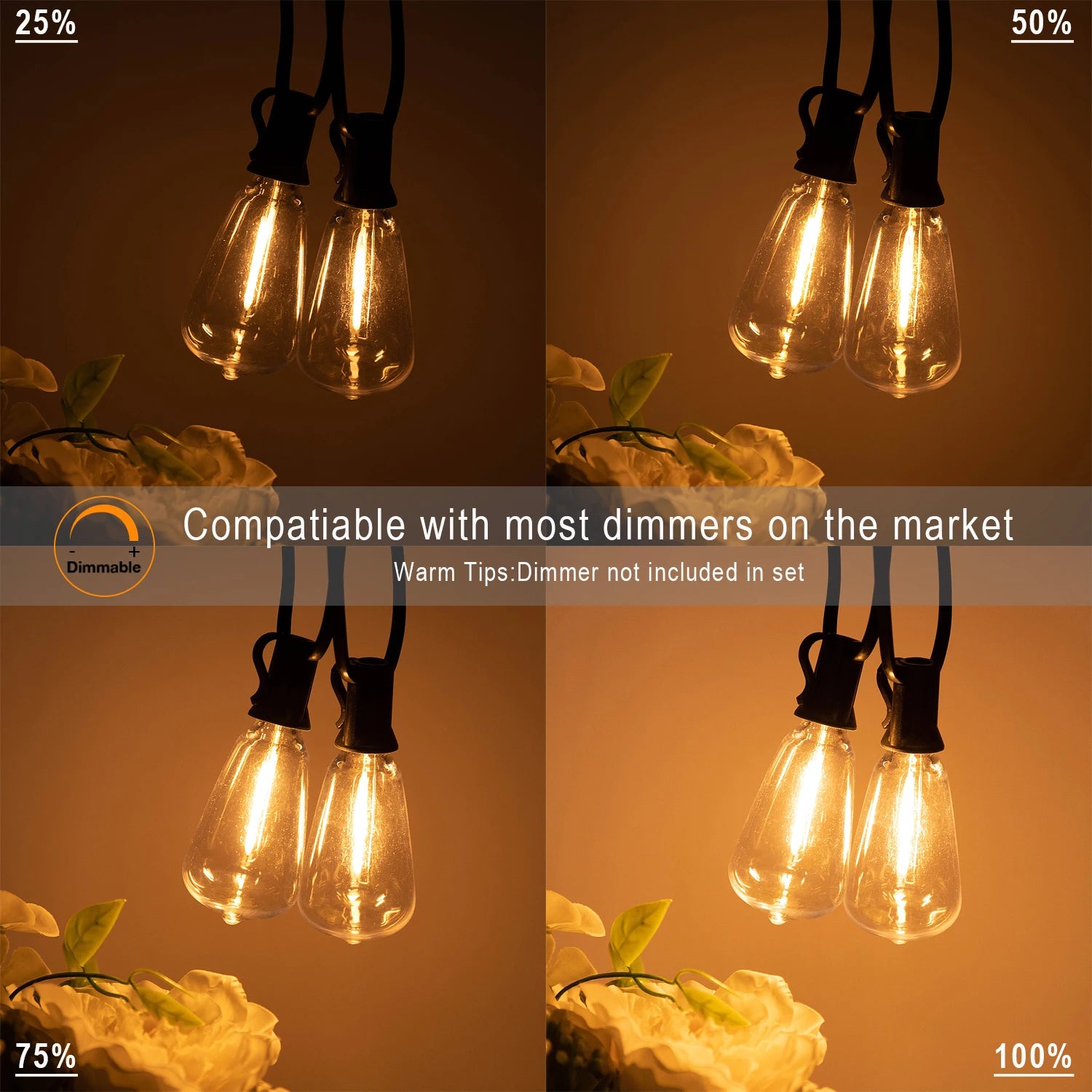 ST38 Water Drop String Lights 220V IP44 Waterproof Decorative