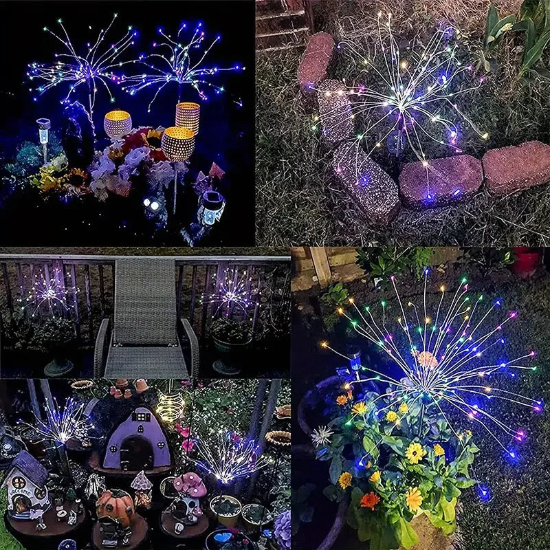 Solar LED Garden Lights Copper Wire DIY Holiday Waterproof Outdoor Decor