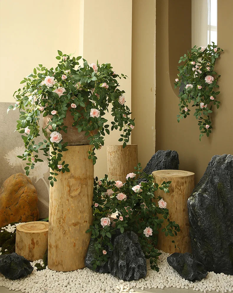 66cm Artificial Silk Rose Vine Indoor Wedding & Party Decor