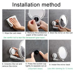 Rotating Wall-Mounted Bath Mirror with Suction for Easy Viewing