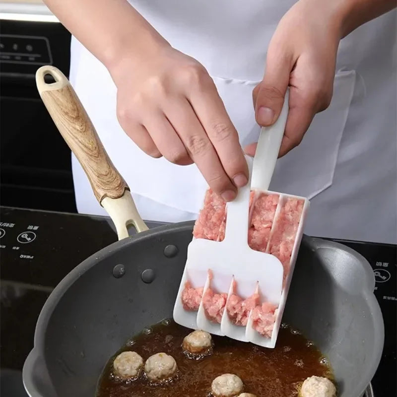 4-Row Meatball Maker – Plastic Patty & Fish Ball Scoop for Homemade Meatballs