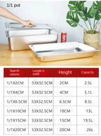 304 Stainless Steel Food Storage Pan – Durable Buffet & Kitchen Use