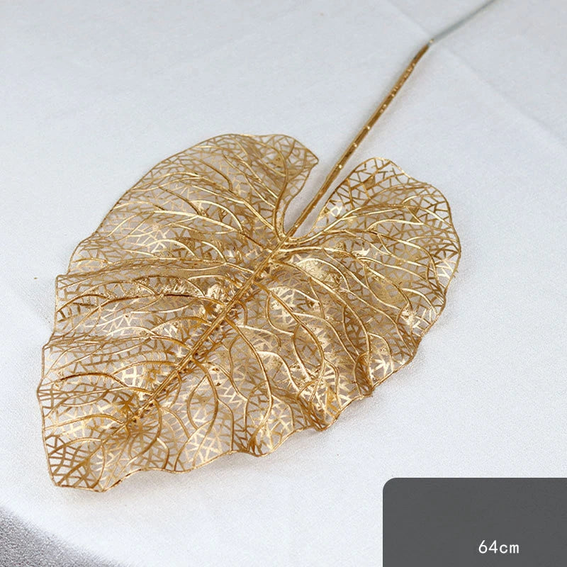 95cm Gold Artificial Eucalyptus & Ginkgo Leaf Plant Decor