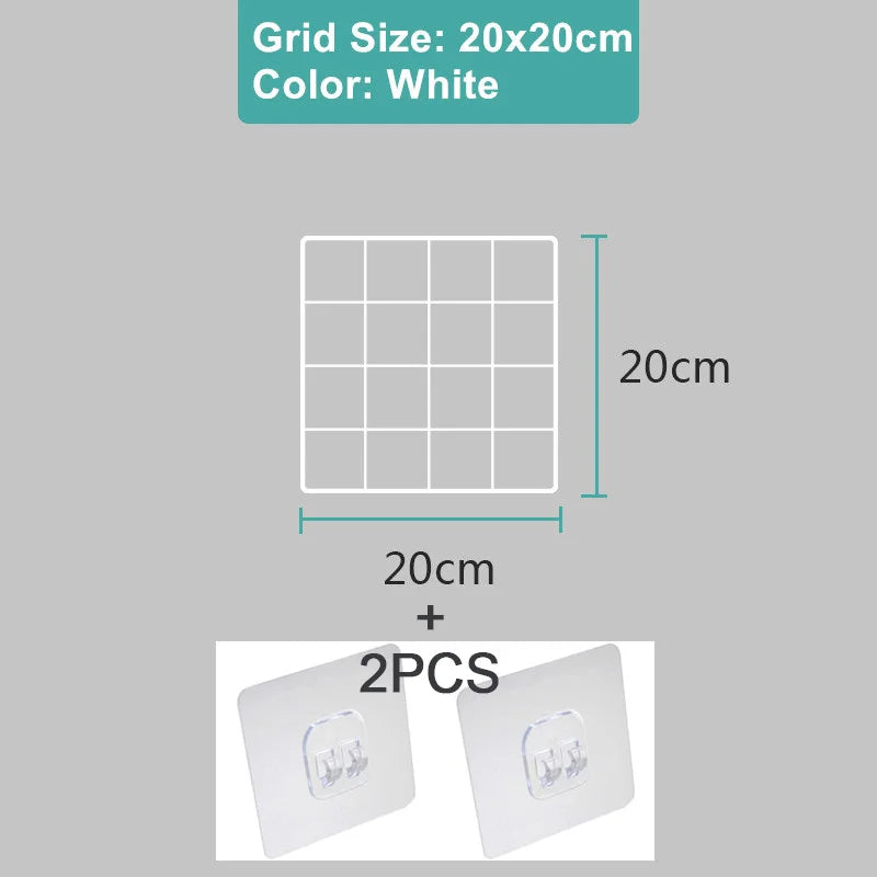Metal Wall-Mounted Grid Shelf Organizer DIY Photo & Storage Rack