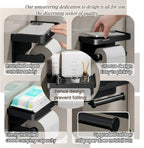 Wall-Mounted Toilet Paper Holder with Mobile Phone Shelf Bathroom & Kitchen Roll Rack