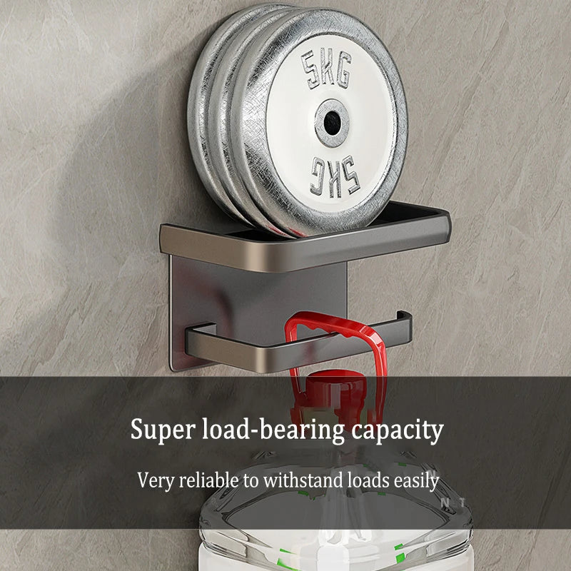 Drill-Free Wall-Mounted Aluminum Toilet Paper Holder Bathroom & Kitchen Tissue Rack