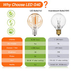 G40 Amber Glass String Lights 220V Waterproof Wedding Decor
