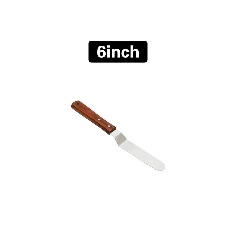Stainless Steel Cake Icing Spatula with Wooden Handle