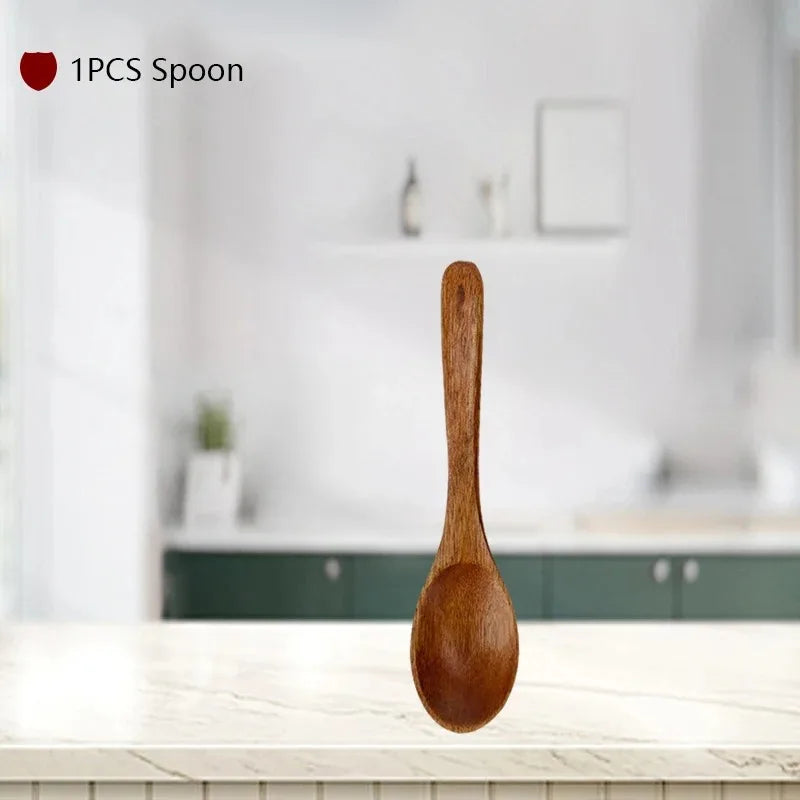 Natural Teak Wooden Kitchen Spoon & Spatula Set – Complete Cooking Tools