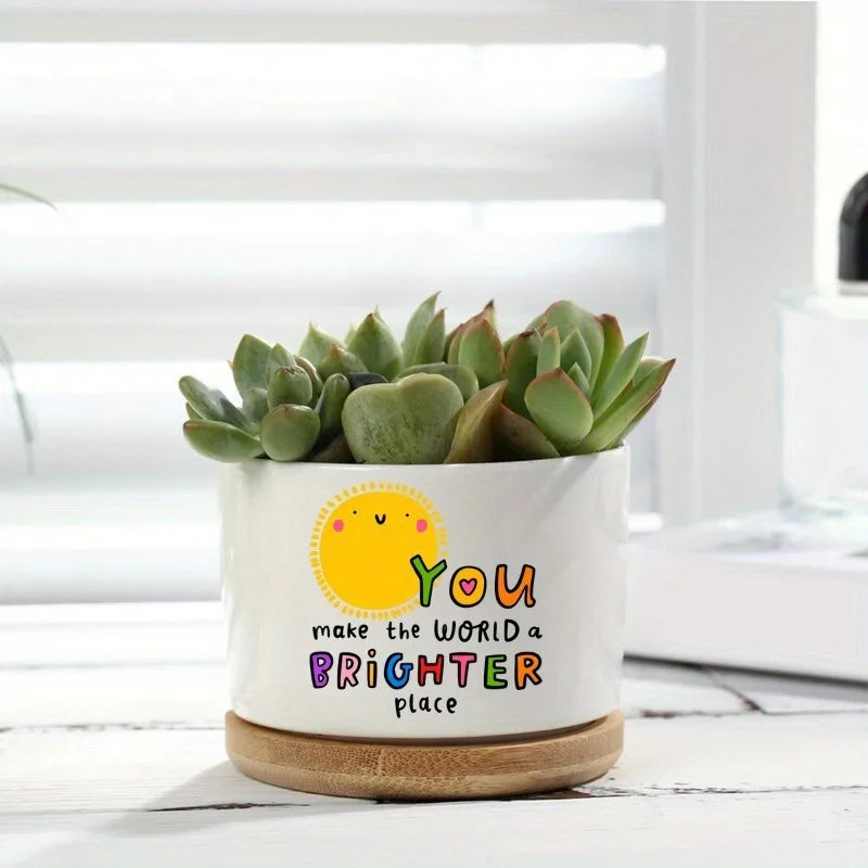Inspirational Ceramic Succulent Pot with Drainage