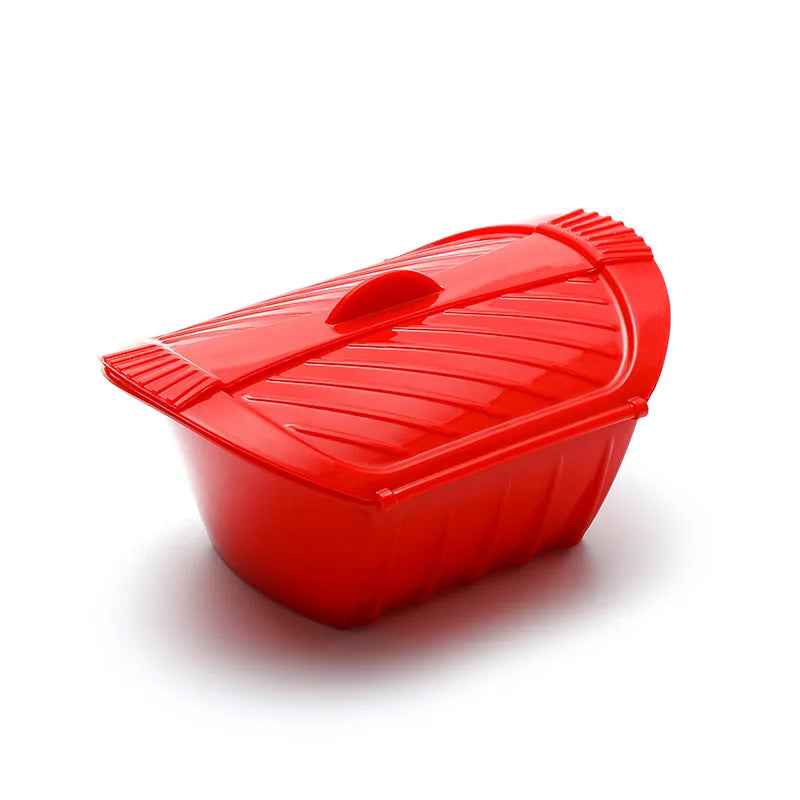 Professional Microwave Oven Silicone Steamer with Handle & Lid – Food Grade, BPA Free