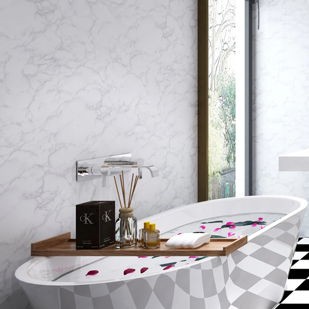 Peel-and-Stick Marble PVC Wallpaper for Kitchen, Counters, and Tables