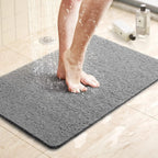 Non-Slip Shower & Bathtub Mat 24x16 Inch PVC Loofah Quick Drying Bath Mat with Drain