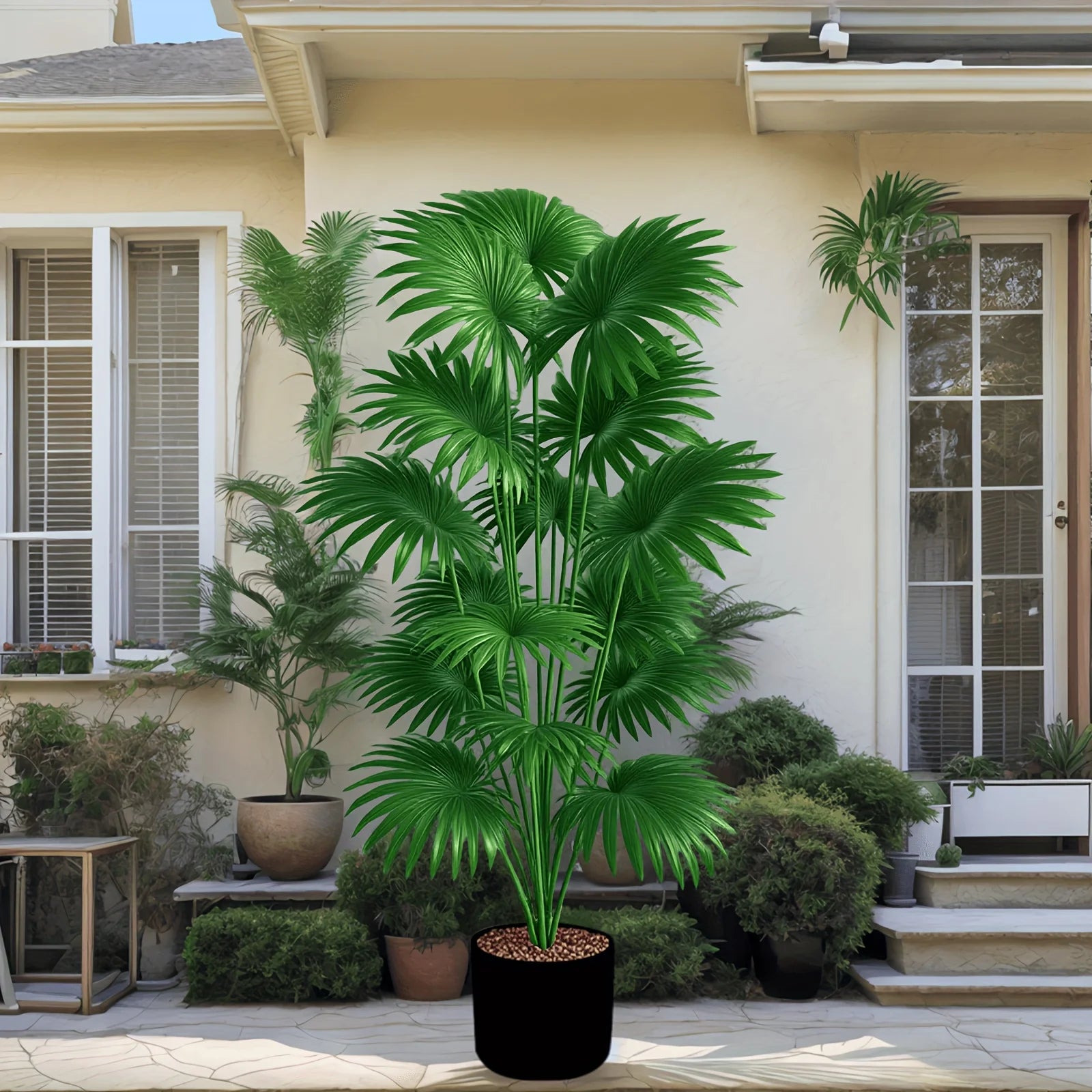 43.3" Artificial Palm Tree Large Tropical Plant Indoor Outdoor