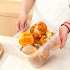 WORTHBUY Food Grade Airtight Bread Box with Handle – Transparent Plastic