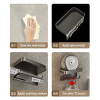Drill-Free Wall-Mounted Aluminum Toilet Paper Holder Bathroom & Kitchen Tissue Rack