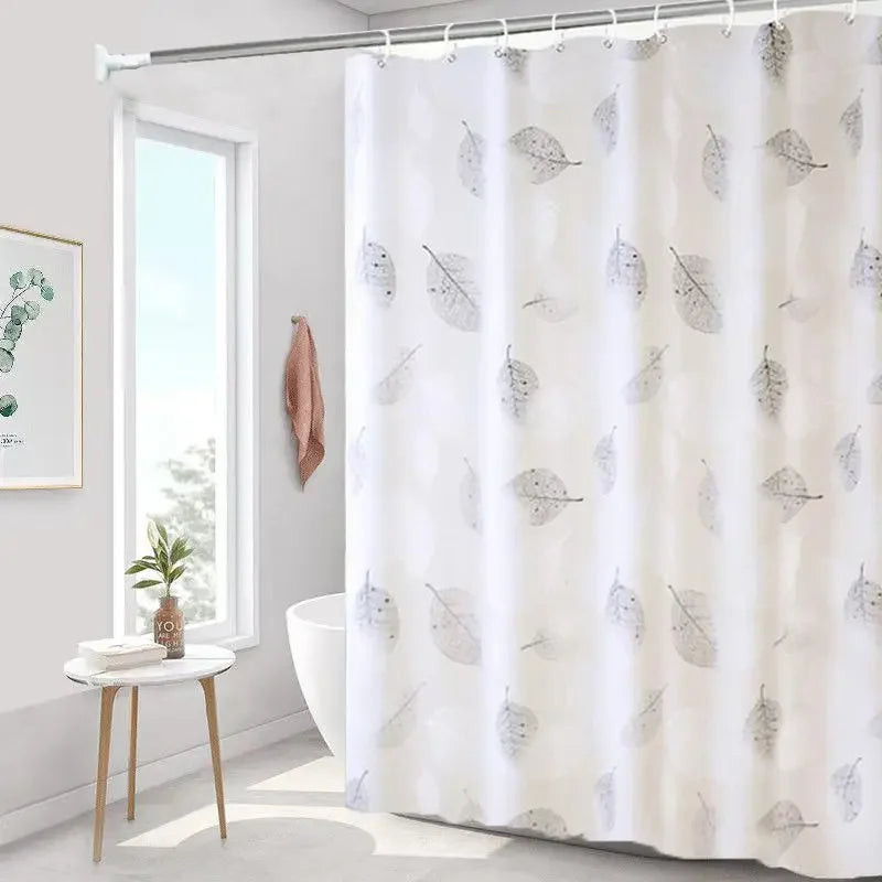 Modern PEVA Waterproof Shower Curtain 100x180cm – Leaf Print