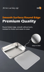 MTM 201 Stainless Steel Storage Trays – Eco-Friendly Korean Style, 4pcs Food Organizer