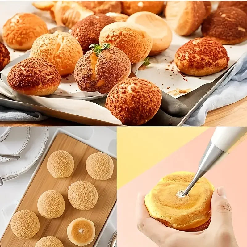 Choux Pastry Piping Nozzle – Stainless Steel Cream Puff & Éclair Tool