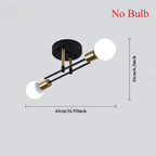 Vintage 2-Light Iron Ceiling Light – Black E27 Surface Mount