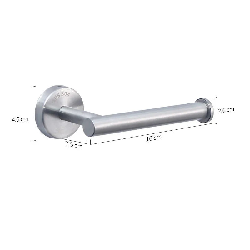 Black Stainless Steel Toilet Paper Holder Self-Adhesive Bathroom Tissue Rack