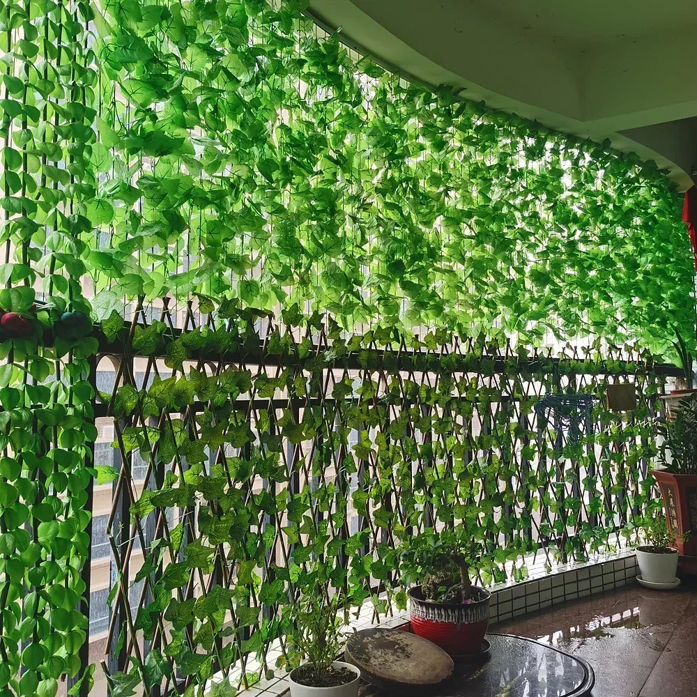 2/80M Artificial Green Leaves Ivy Vine Garland – 30pcs