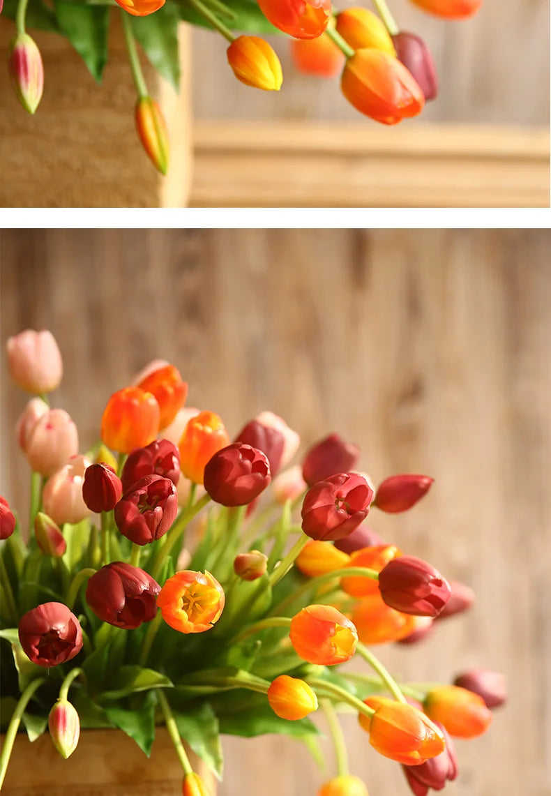 40cm Five-Headed Artificial Tulip Bouquet – Nordic Style