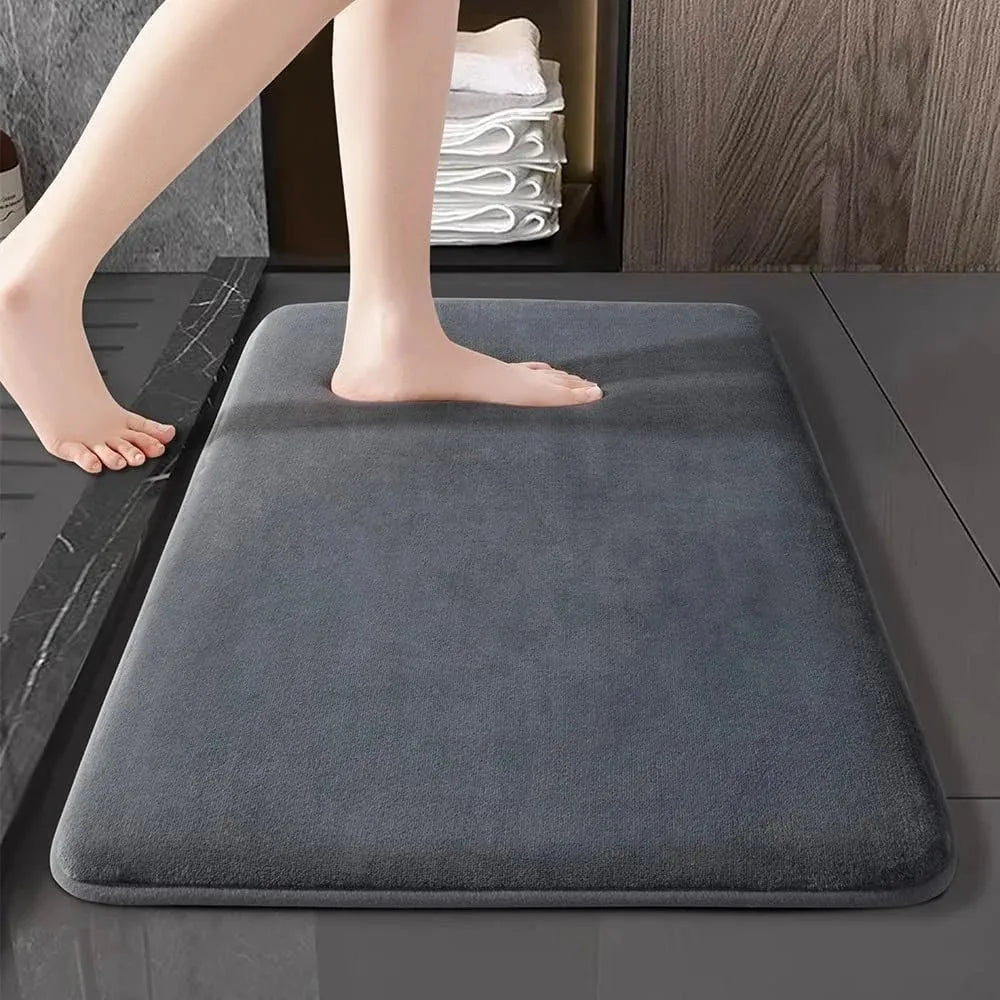 Absorbent Coral Velvet Bathroom Mat – Non-Slip Anti-Skid Floor Mat for Bathroom & Home