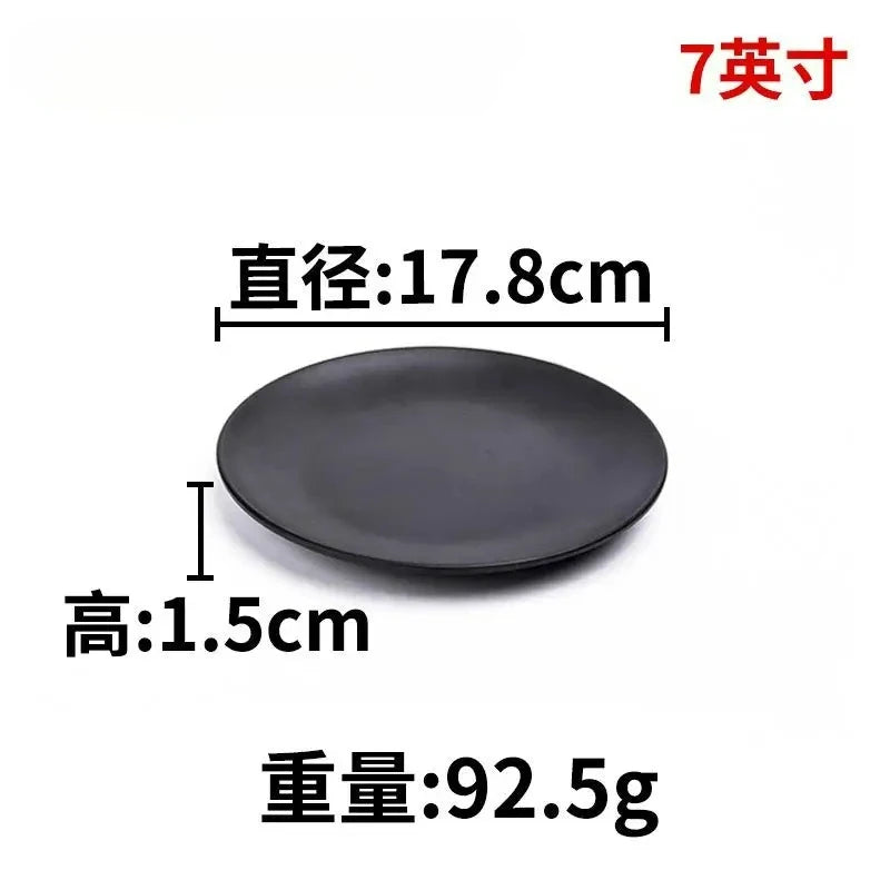 CERAMICS Round Plastic Plate – Solid Color Durable Tableware