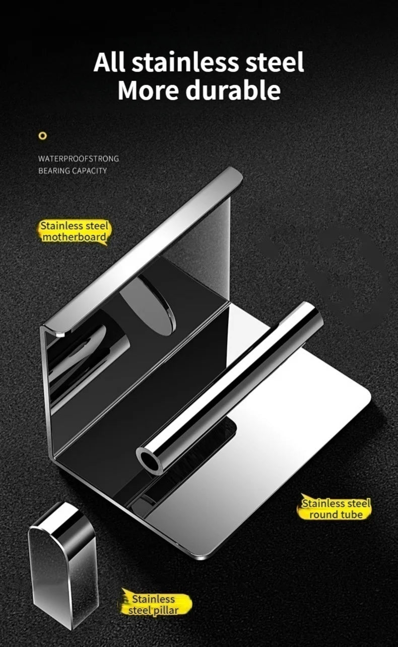 304 Stainless Steel Bathroom Toilet Paper Holder Waterproof Wall Mount Roll Paper Box