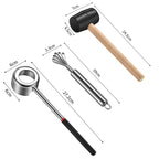Coconut Opener Tool Set – Stainless Steel Coconut Cutter & Rubber Hammer, Safe & Easy to Use
