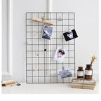 Metal Wall-Mounted Grid Shelf Organizer DIY Photo & Storage Rack