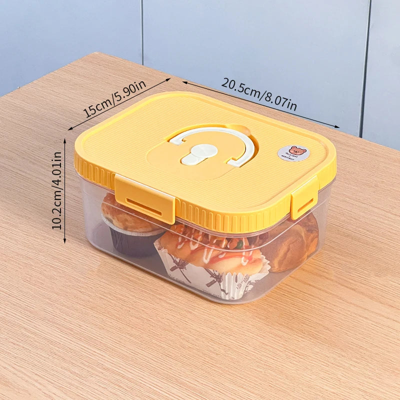 WORTHBUY Food Grade Airtight Bread Box with Handle – Transparent Plastic