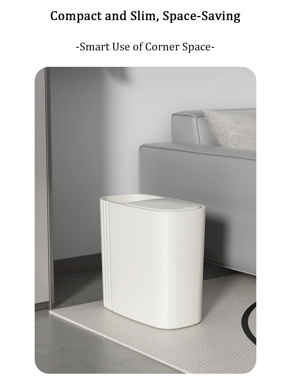 Large Capacity Bathroom Trash Can with Lid – Odor-Sealing Plastic Waste Bin for Bathroom