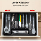 Adjustable Expandable Cutlery Tray – Plastic Drawer Organizer for Spoons, Forks & Knives