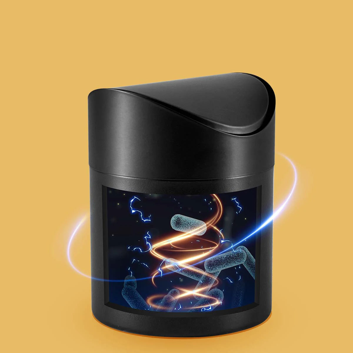 1.3L Mini Desktop Trash Can with Swing Lid, Small Garbage Waste Bin Organizer for Bathroom