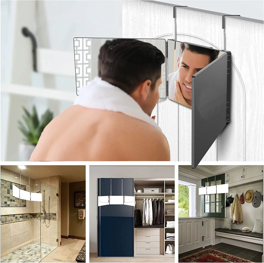 Home Accessories Portable 360 Trifold Vanity Makeup Mirror with Hook