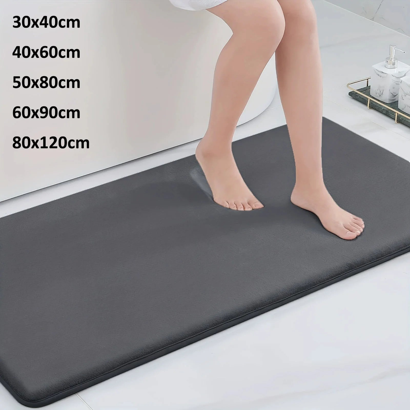 Super Absorbent Coral Velvet Bathroom Mat – Soft, Anti-Slip Floor & Door Rug for Toilet